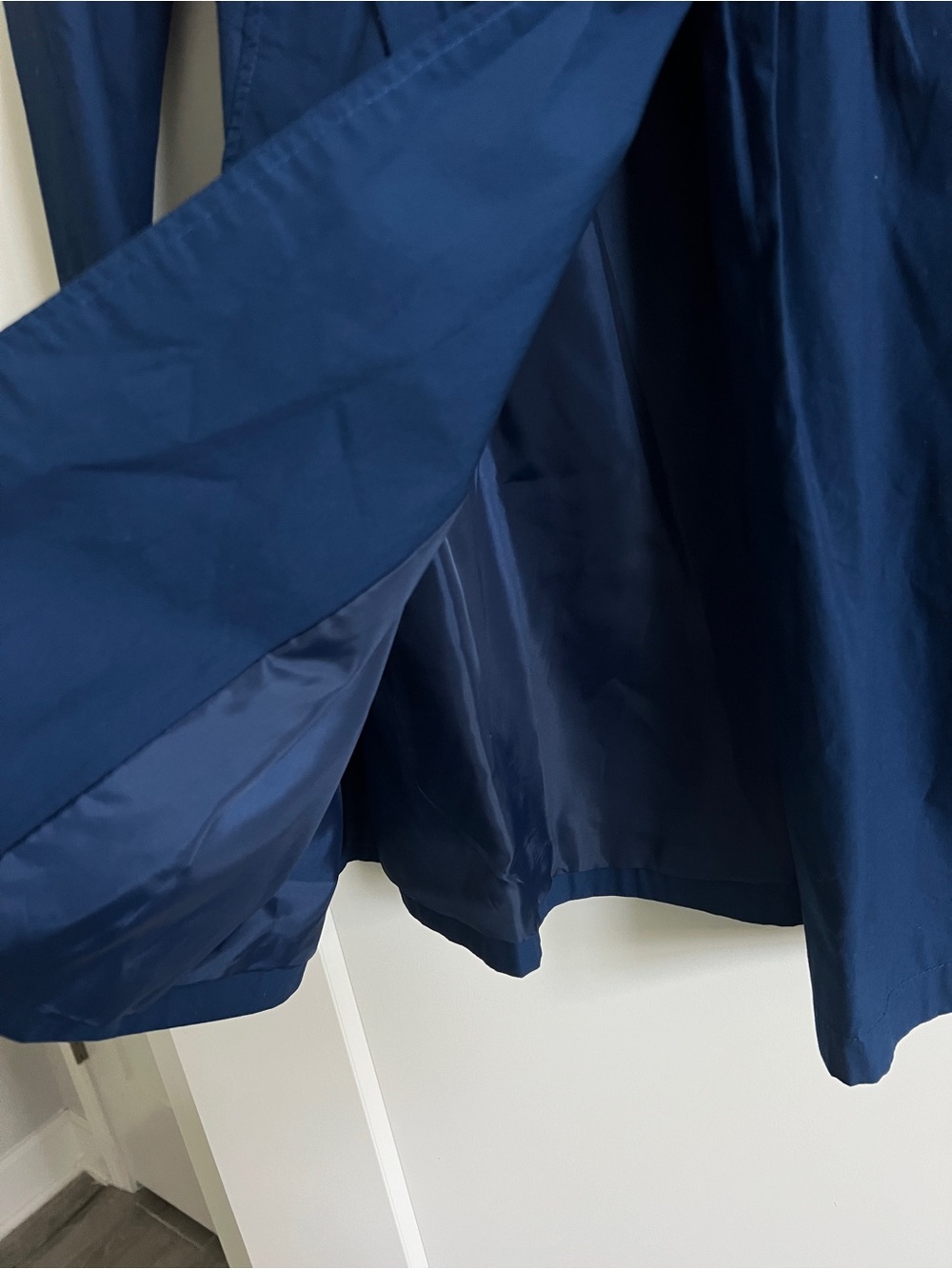 Anthropologie Tulle Royal Blue Double Breasted Cotton Trench Coat Jacket Large - Picture 12 of 16